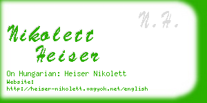 nikolett heiser business card